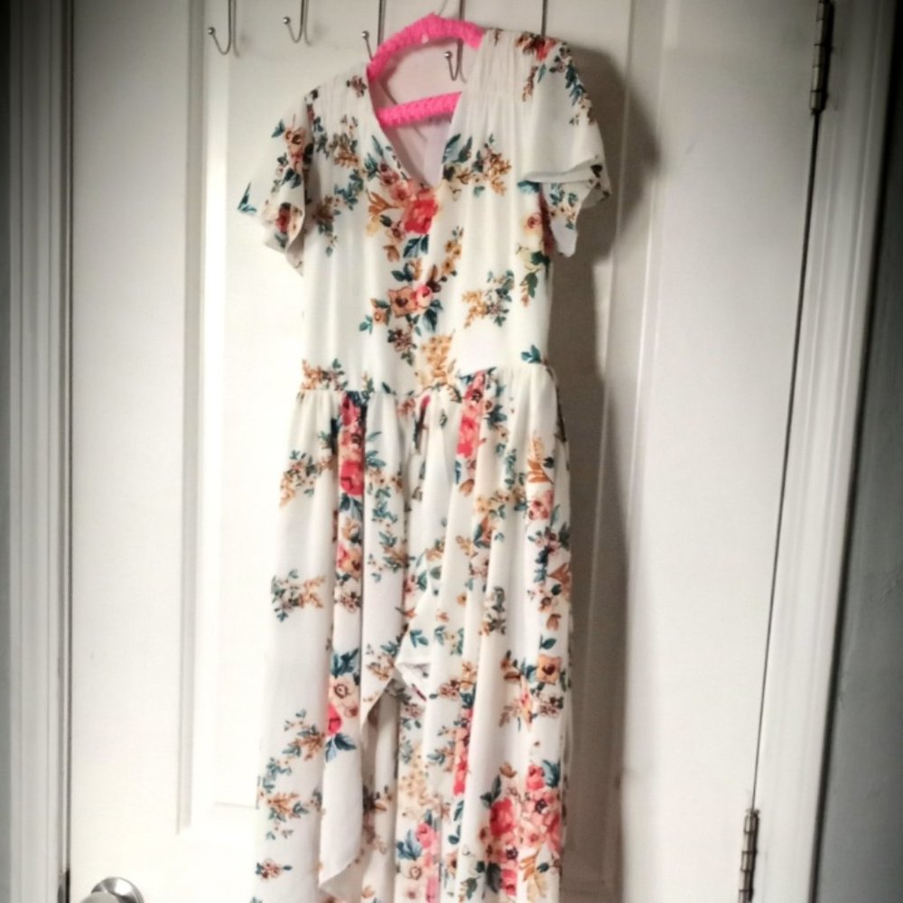 Girls Floral Romper Dress- 7